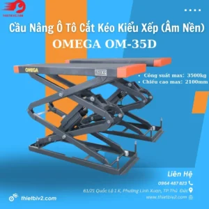 Cầu Nâng Ô Tô Cắt Kéo Kiểu Xếp (Âm Nền) OMEGA OM-35D