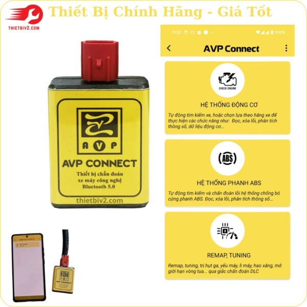 Máy đọc lỗi xoá lỗi remap xe máy mô tô AVP CONNECT Chẩn đoán Remap trên điện thoại