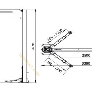 Bản vẽ kỹ thuật cầu nâng 2 trụ Omega OM-40H-1