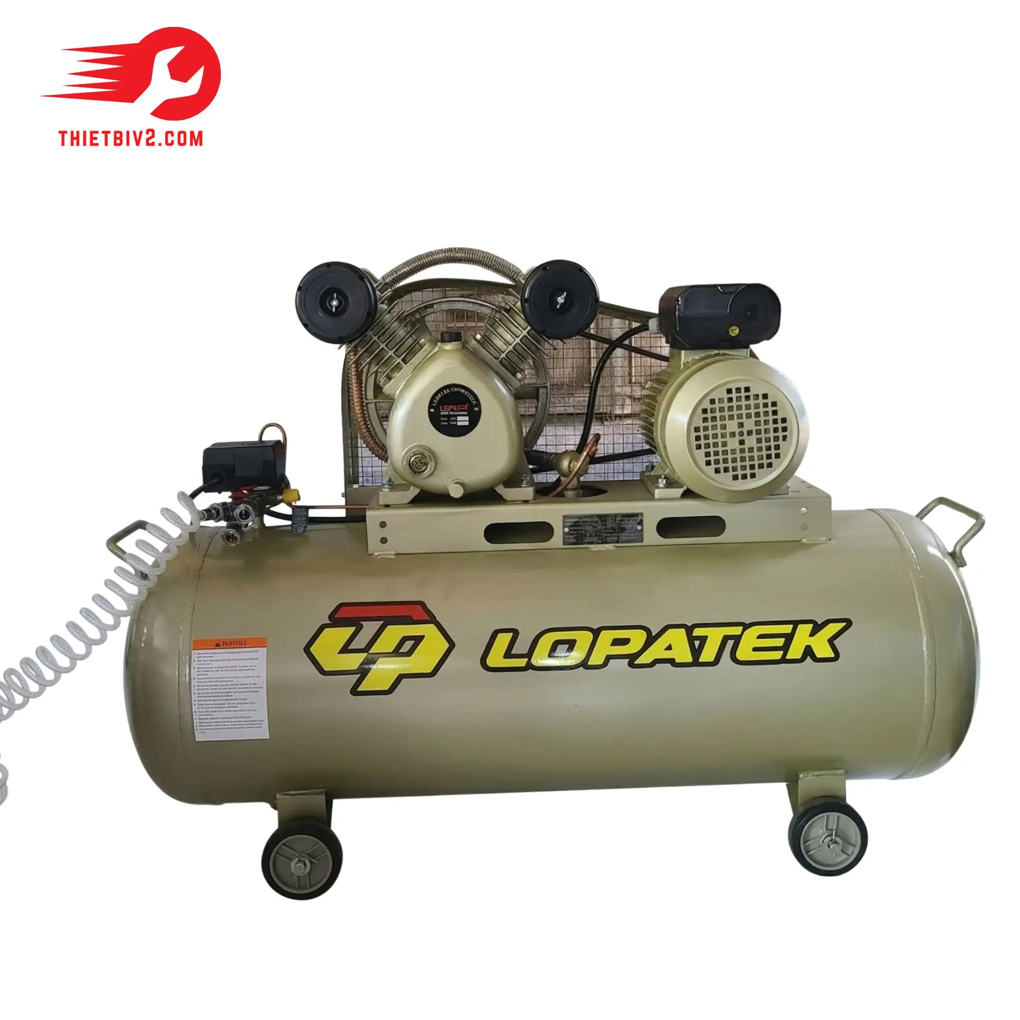 Máy nén khí Lopatek 3HP 200L 12.5 bar 2 cấp nén chính hãng