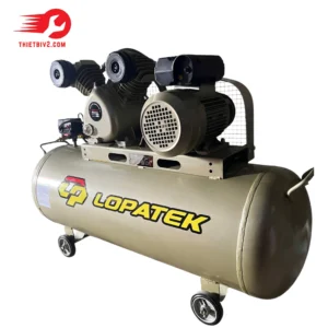 Máy nén khí Lopatek 3HP 200L áp nén 12Bar góc nghiêng phải