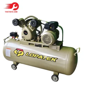 Máy nén khí Lopatek 3HP 200L áp nén 12Bar góc nghiêng phải