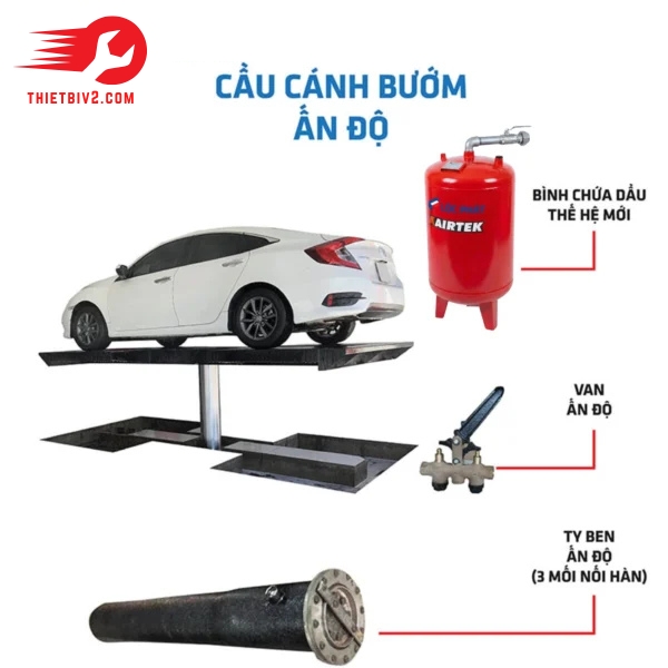 Cấu tạo chi tiết cầu nâng 1 trụ rửa xe ô tô